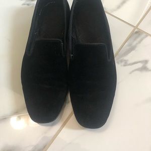 Black velvet slippers size 9